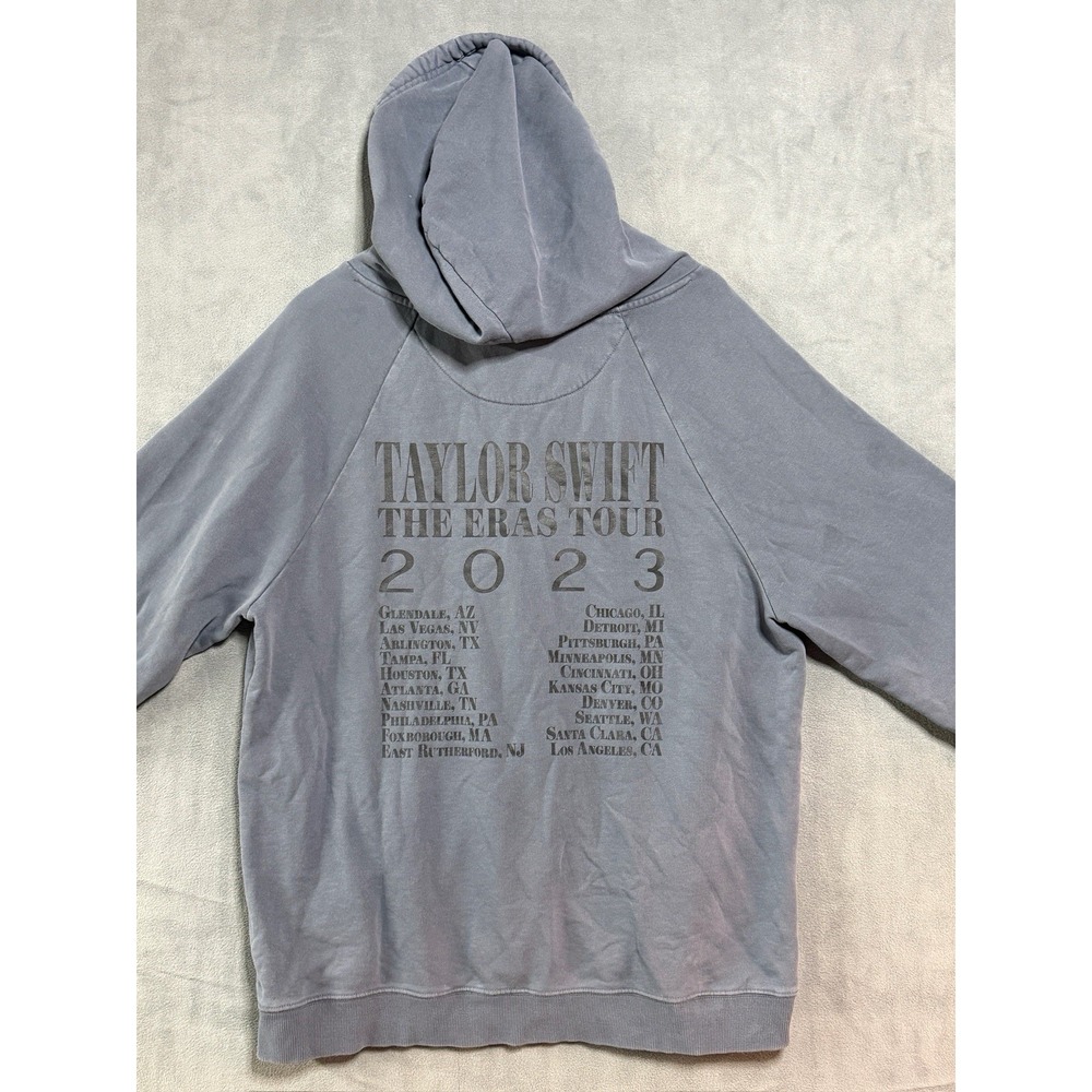 Taylor Swift The Eras Tour 2023-2024 Hoodie Mens Large Blue Gray Pullover